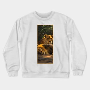 Lion Couple by Wilhelm Kuhnert Crewneck Sweatshirt